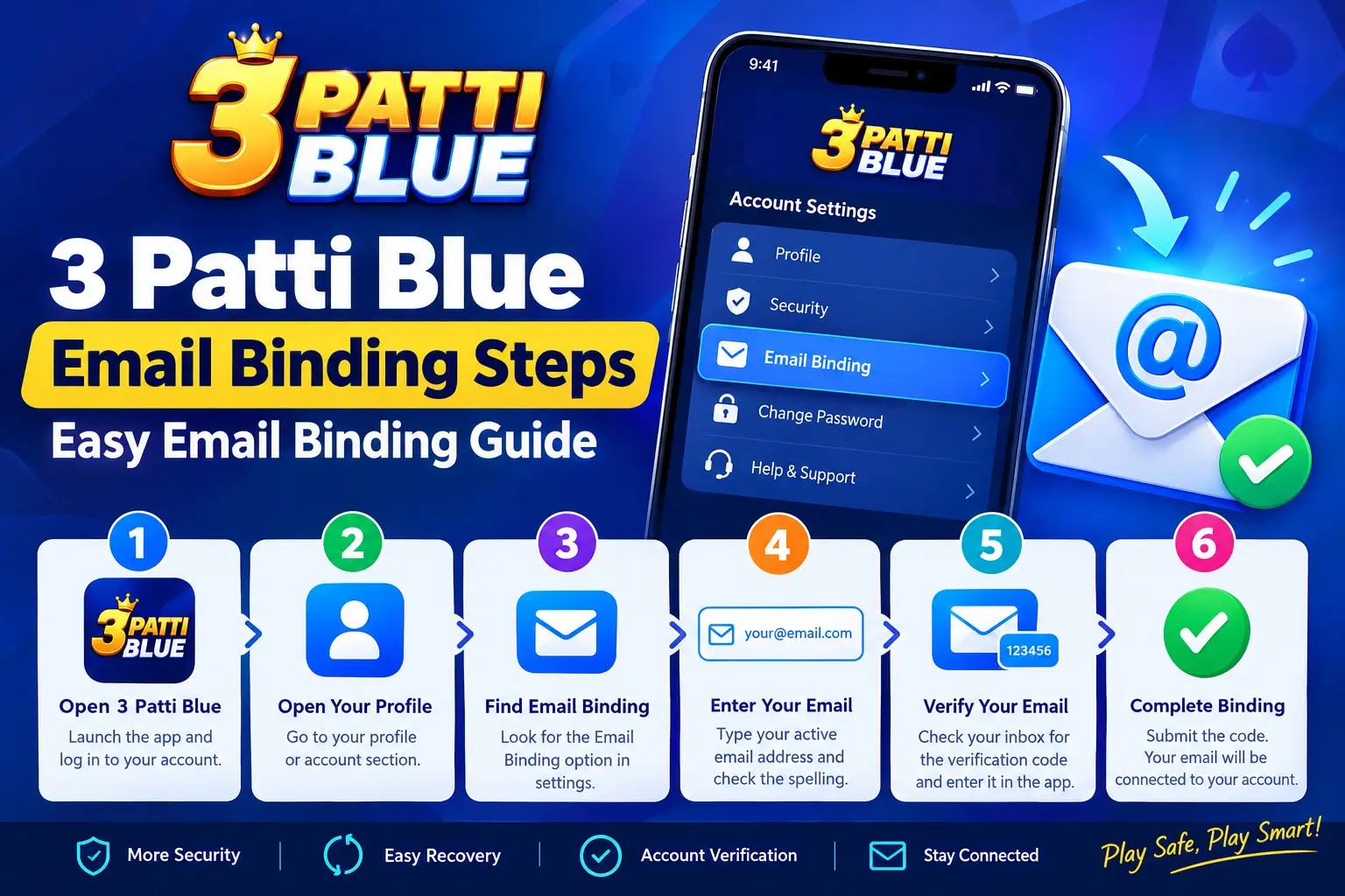 3 Patti Blue Email Binding